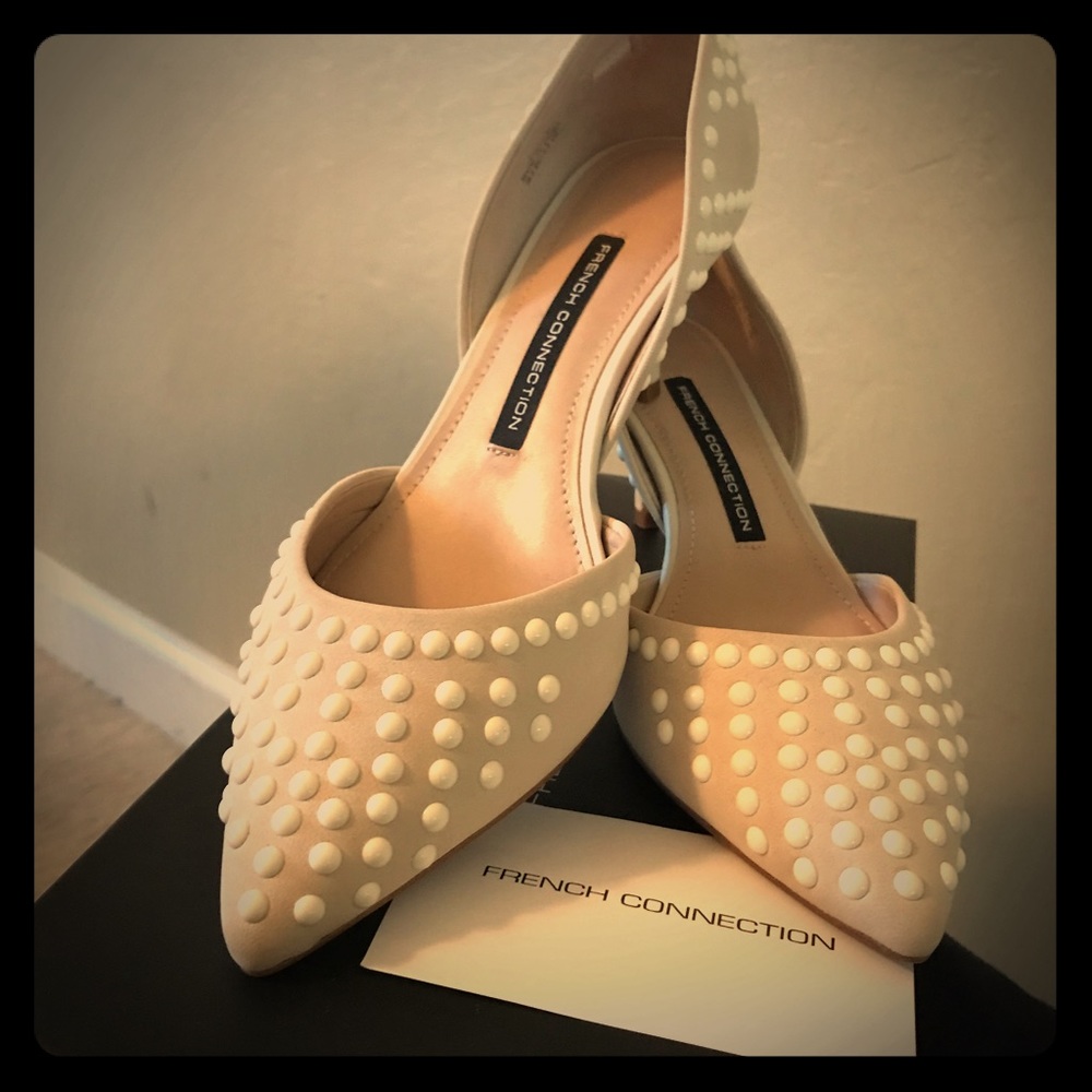 French Connection Winter White Kitten Heels